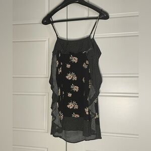 Lulu's Ruffled Around The Edges Floral Mini Dress / Tunic Tank Top - missing tie